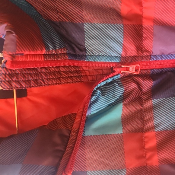 Lands End Multi Colored Plaid Down Fill Full Zip Puffer Vest Jacket, size 3x - Picture 8 of 8